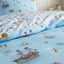 Rackhams Pirates Reversible Cotton Duvet Cover Set Blue - Blue - Double - thumbnail 4