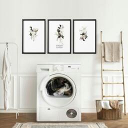 Rackhams Wall Art For Laundry Room - Set of 3 wall art prints - 16 x 22 inches / 40.65 cm x 56 cm - Polyester Canvas 260 gsm - Canvas wrapped - thumbnail 4