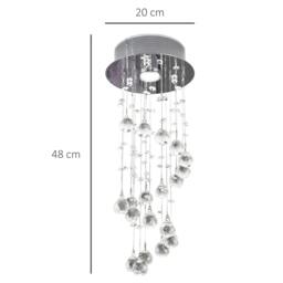 Rackhams Metal Crystal Ceiling Light Chandelier Elegant Pendant Lamp Living Room Stairway Stairway Spiral Rain Drop Pendant Lamp Silver - thumbnail 3
