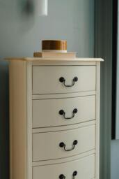 Rackhams Juliette Tallboy 5 Drawer French Style Bedroom Chest - Champagne, Cream - thumbnail 2
