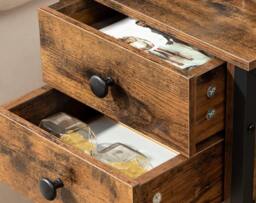 Rackhams Slim Industrial Bedside Table with 2 Drawers - thumbnail 2
