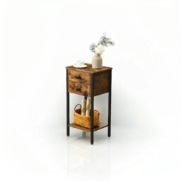 Rackhams Slim Industrial Bedside Table with 2 Drawers - thumbnail 5