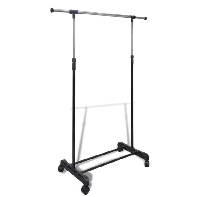 Rackhams Adjustable Clothes Rack 4 Castors 1 Hanging Rail