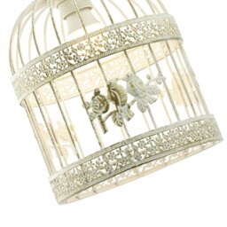 Rackhams Shabby Chic Brushed Cream and Gold Birdcage Shade with 3D Flowers and Birds - thumbnail 2