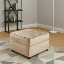 Rackhams Chelsea / Crystal Crushed Velvet Footstool - Silver - thumbnail 5