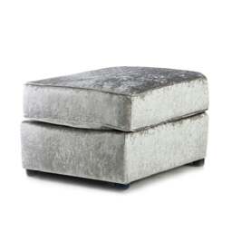 Rackhams Chelsea / Crystal Crushed Velvet Footstool - Silver - thumbnail 2