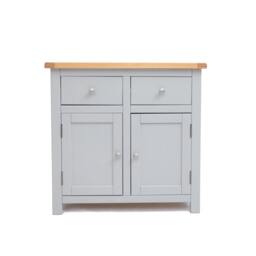 Rackhams Argenta Light Grey 2 Drawer 2 Door Sideboard Chrome Knob - Light Grey