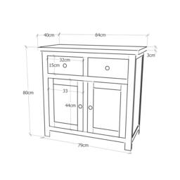 Rackhams Argenta Light Grey 2 Drawer 2 Door Sideboard Chrome Knob - Light Grey - thumbnail 2