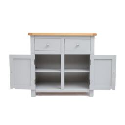 Rackhams Argenta Light Grey 2 Drawer 2 Door Sideboard Chrome Knob - Light Grey - thumbnail 5