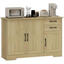 Rackhams Sideboard with Soft-Close Doors, Modern Storage Cabinet Natural - Natural wood finish - Sideboard - Natural wood - thumbnail 2