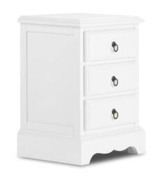 Rackhams Romance 3 Drawer Bedside Table. French Style Nightstand - True White, White - thumbnail 6