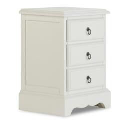 Rackhams Romance 3 Drawer Bedside Table. French Style Nightstand - True White, White - thumbnail 3