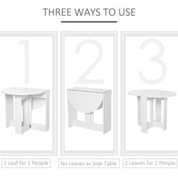 Rackhams Folding Dining Table Foldable Drop Leaf Dinner Table for Kitchen - Grey - thumbnail 5