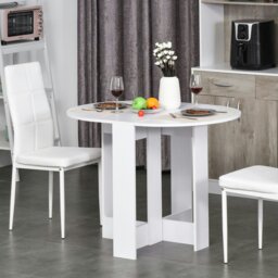 Rackhams Folding Dining Table Foldable Drop Leaf Dinner Table for Kitchen - Grey - thumbnail 2
