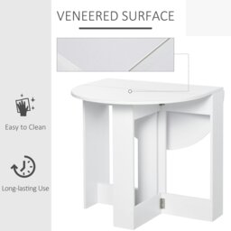 Rackhams Folding Dining Table Foldable Drop Leaf Dinner Table for Kitchen - Grey - thumbnail 6