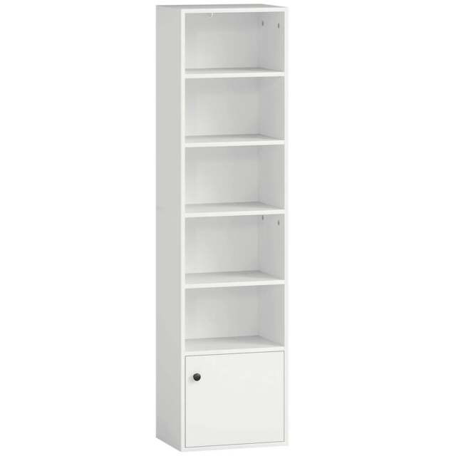 Rackhams 6-Tier 156 cm Tall Bookcase - White