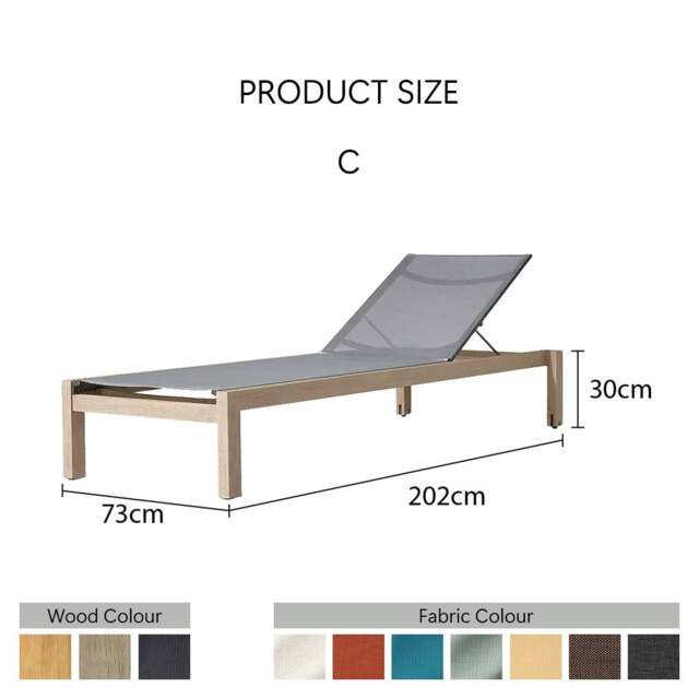 Rackhams Marina Reclining Outdoor Sun Lounger, Daybed - Style C - image 1