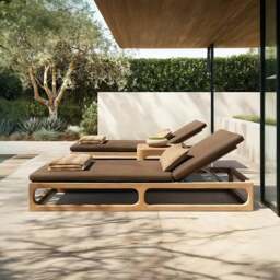 Rackhams Marina Reclining Outdoor Sun Lounger, Daybed - Style C - thumbnail 2