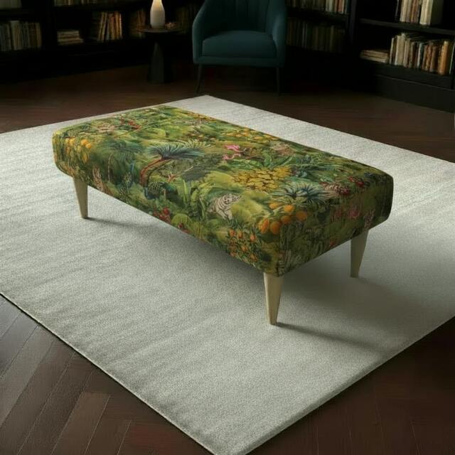 Rackhams Elegant Abstract Upholstered Dining Bench Seat - Handcrafted UK Designer Pattern Bench - istools - 38 x 18 Inches (97 x 46cm) - image 1