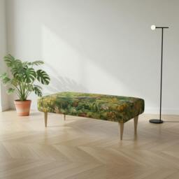 Rackhams Elegant Abstract Upholstered Dining Bench Seat - Handcrafted UK Designer Pattern Bench - istools - 38 x 18 Inches (97 x 46cm) - thumbnail 2