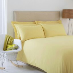 Rackhams Charlotte Thomas Poetry Plain Dyed King Lemon Duvet Cover Set - 228 x 218cm - Lemon - King