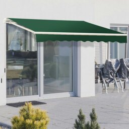 Rackhams 6ft/ 8ft/ 9ft/ 11ft/ 13ft Outdoor Retractable Patio Manual Shelter Awning Canopy for Window and Door - green - 8ft - thumbnail 1