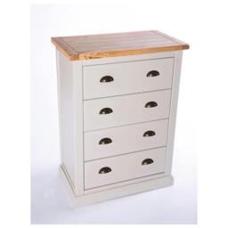 Rackhams Loreo 4 Drawer Chest of Drawers Brass Cup Handle - Light Grey - thumbnail 3