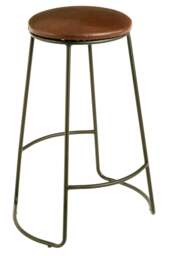 Rackhams Brixton Faux Leather Bar Stool with Metal Legs - thumbnail 3