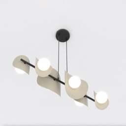 Rackhams ELEMENTI Pendant lamp 6 x G9 Mocha with White Shade - thumbnail 3