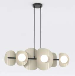 Rackhams ELEMENTI Pendant lamp 6 x G9 Mocha with White Shade