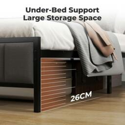 Rackhams Single Bed Frame LED Lights Headboard USB Charge Metal Mattress Platform - thumbnail 5