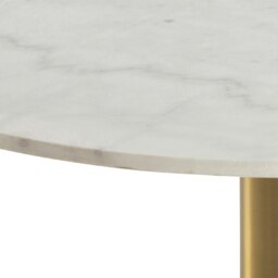 Rackhams Corby Round Coffee Table with White Polished Marble Top & Gold Base - 1 - Top marble white Guangxi polished / Base steel brass brushed - White - thumbnail 4