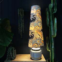 Rackhams Bird Song Oversized Cone Lampshades in Soft Grey - Queen - thumbnail 2