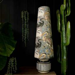 Rackhams Bird Song Oversized Cone Lampshades in Soft Grey - Queen - thumbnail 1