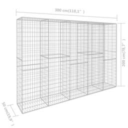 Rackhams Gabion Wall with Cover Galvanised Steel 300x50x200 cm - thumbnail 6