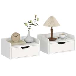 Rackhams Floating Nightstands Set of 2, Nightstand with Drawer - Natural Wood - 40W x 30D x 19.5H cm - Set of 2 - thumbnail 3