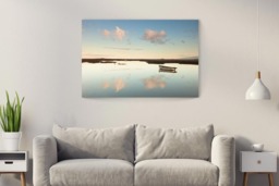 Rackhams Boat and Clouds - Framed Print 30 x 20 inch
