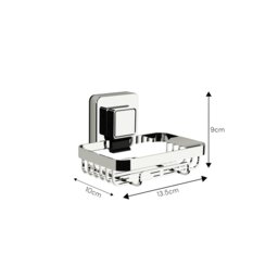 Rackhams Pushloc Stainless Steel Suction Wall Mounted Soap Basket - thumbnail 4