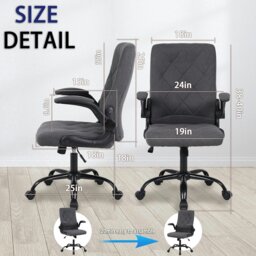 Rackhams Home Office Chair Ergonomic Chair with Flip-Up Armrest - thumbnail 2