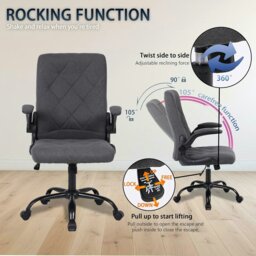 Rackhams Home Office Chair Ergonomic Chair with Flip-Up Armrest - thumbnail 4