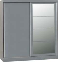 Rackhams Nevada 2 Door Sliding Wardrobe - Grey Gloss - thumbnail 1