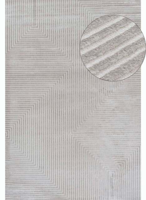 Rackhams Carmel Grey-Cream Geometric Rug - 6050 - 120X170 cm - image 1