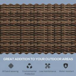 Rackhams 2 Seater Rattan Garden Bench Love Seat - Brown - Brown - Rattan Leisure Chair - Metal, PE rattan - thumbnail 5