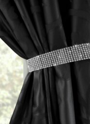 Rackhams Diamante Strip Curtain Tieback Pair - Gold - thumbnail 5