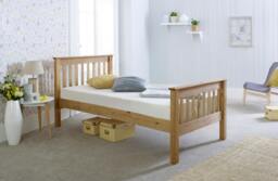 Rackhams Somerset Waxed Pine Bed Frame with Slatted Headboard Single to King - 4FT - Waxed - thumbnail 2
