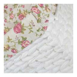 Rackhams White Paper Rope Rectangular Storage Basket with Garden Rose Cotton Lining - Large - thumbnail 5