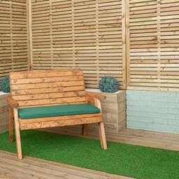 Rackhams 99 x 41cm Cushion Base for 2 Seater Wooden Garden Bench in Green - thumbnail 2