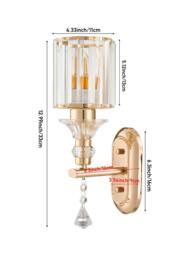 Rackhams E27 Crystal Wall Light Fixture Decor - Gold - thumbnail 3