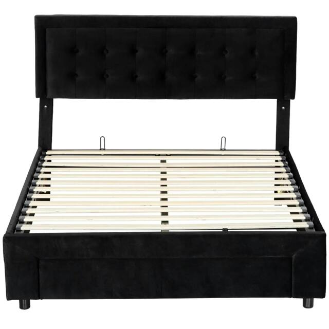 Rackhams King Size Ottoman Bed Frame, with Front Drawer - Black