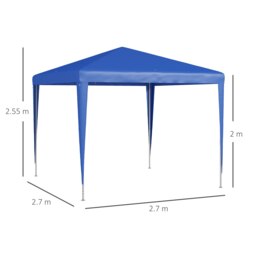 Rackhams Garden Gazebo Marquee Party Tent Wedding Canopy Patio Blue 2.7 x 2.7m - thumbnail 5